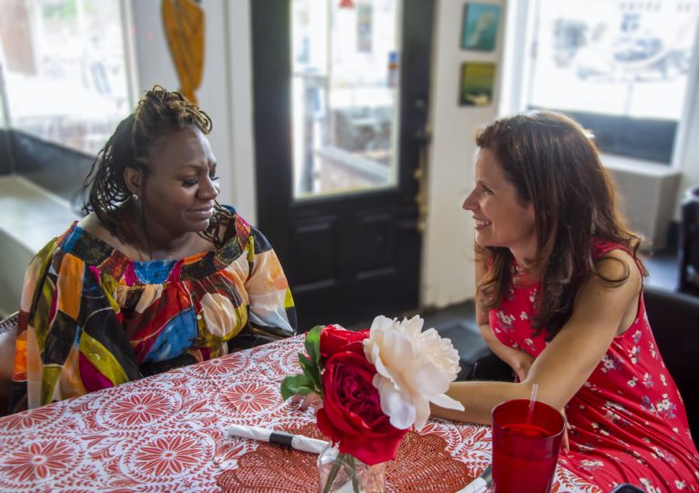 solo wheelchair traveler Sylvia visits Shantel's Just Until in Orlando North